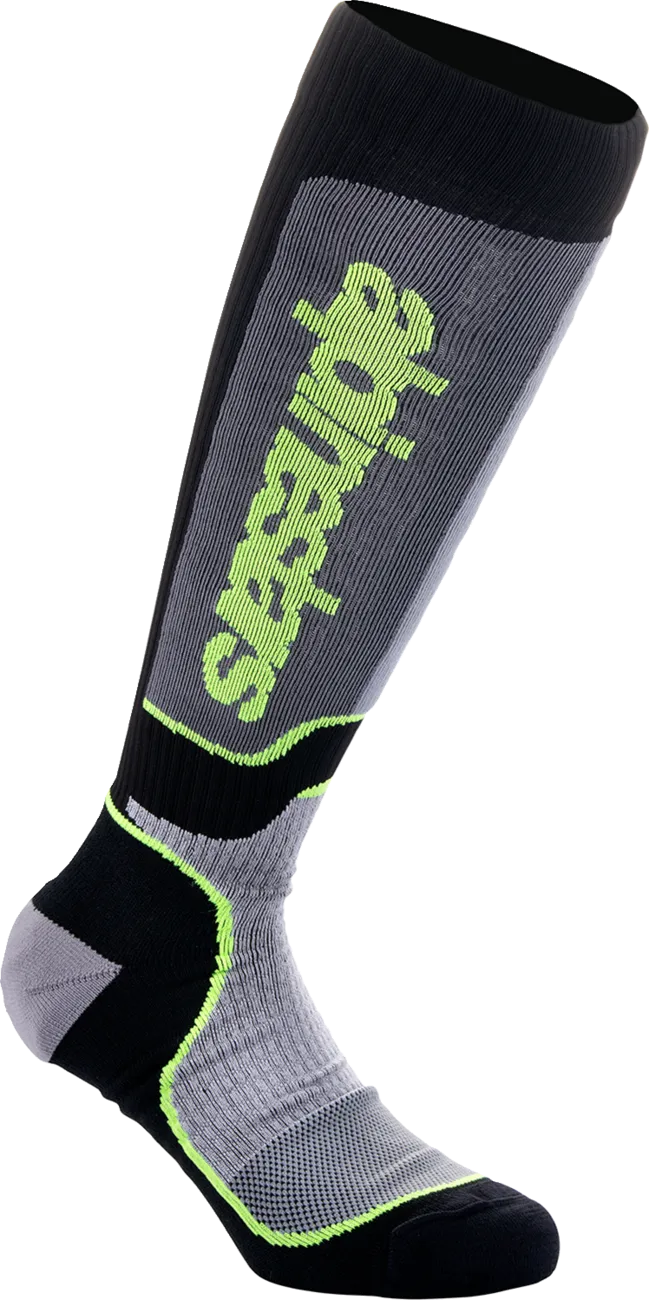 ALPINESTARS MX Plus Socks - Black/Gray/Yellow - Large 4702324-175-L