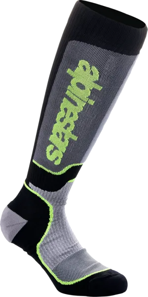 ALPINESTARS MX Plus Socks - Black/Gray/Yellow - Large 4702324-175-L