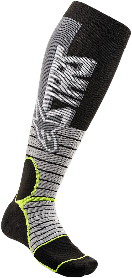 ALPINESTARS MX Pro Socks - Gray/Yellow - Large 4701520-905-L2X