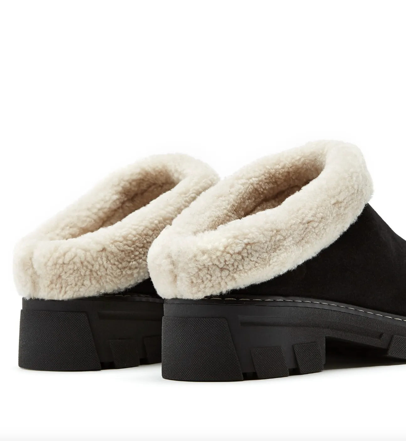 Always Waterproof Shearling Lined Clog | Black Oiled Suede