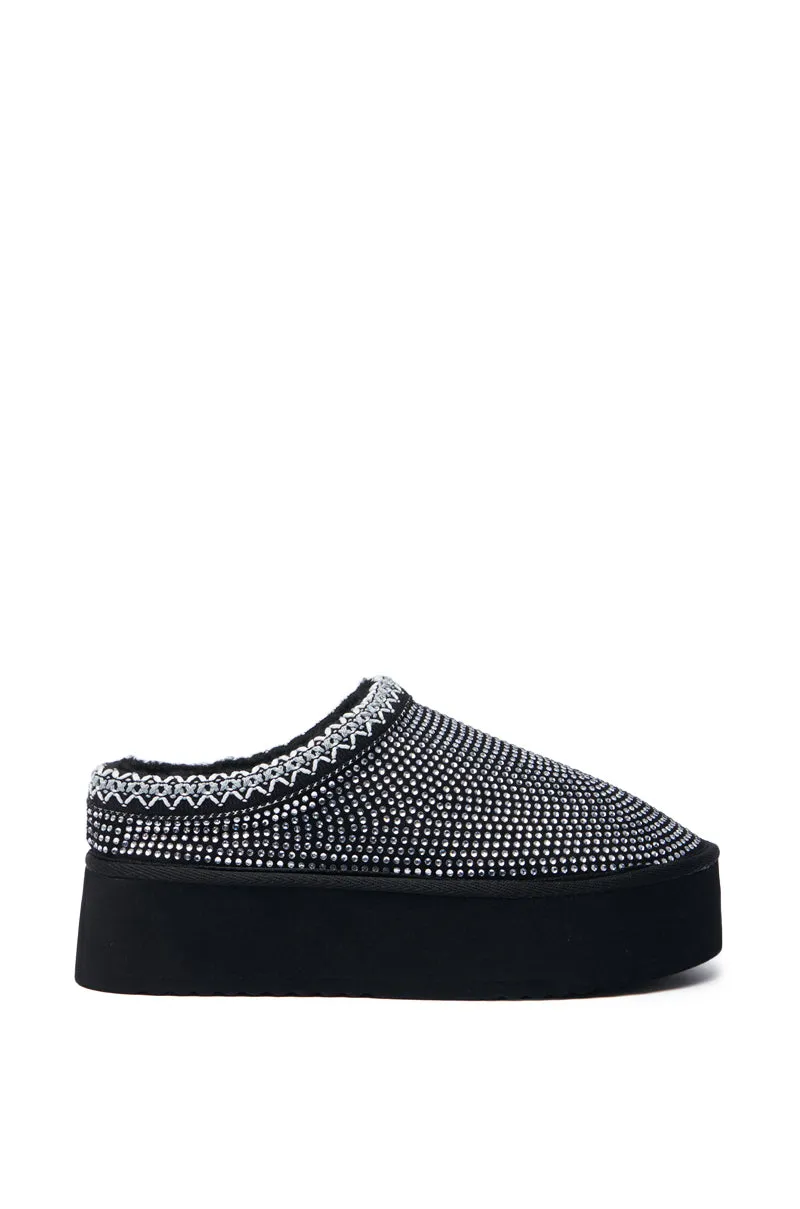 AZALEA WANG DAVIAT BLACK EMBELLISHED SLIPPER FLAT