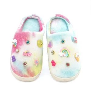 Bari Lynn Charm & Jeweled Tie Dye Slippers