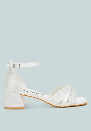 Cinnabon Pearl Embellished Strappy Sandals