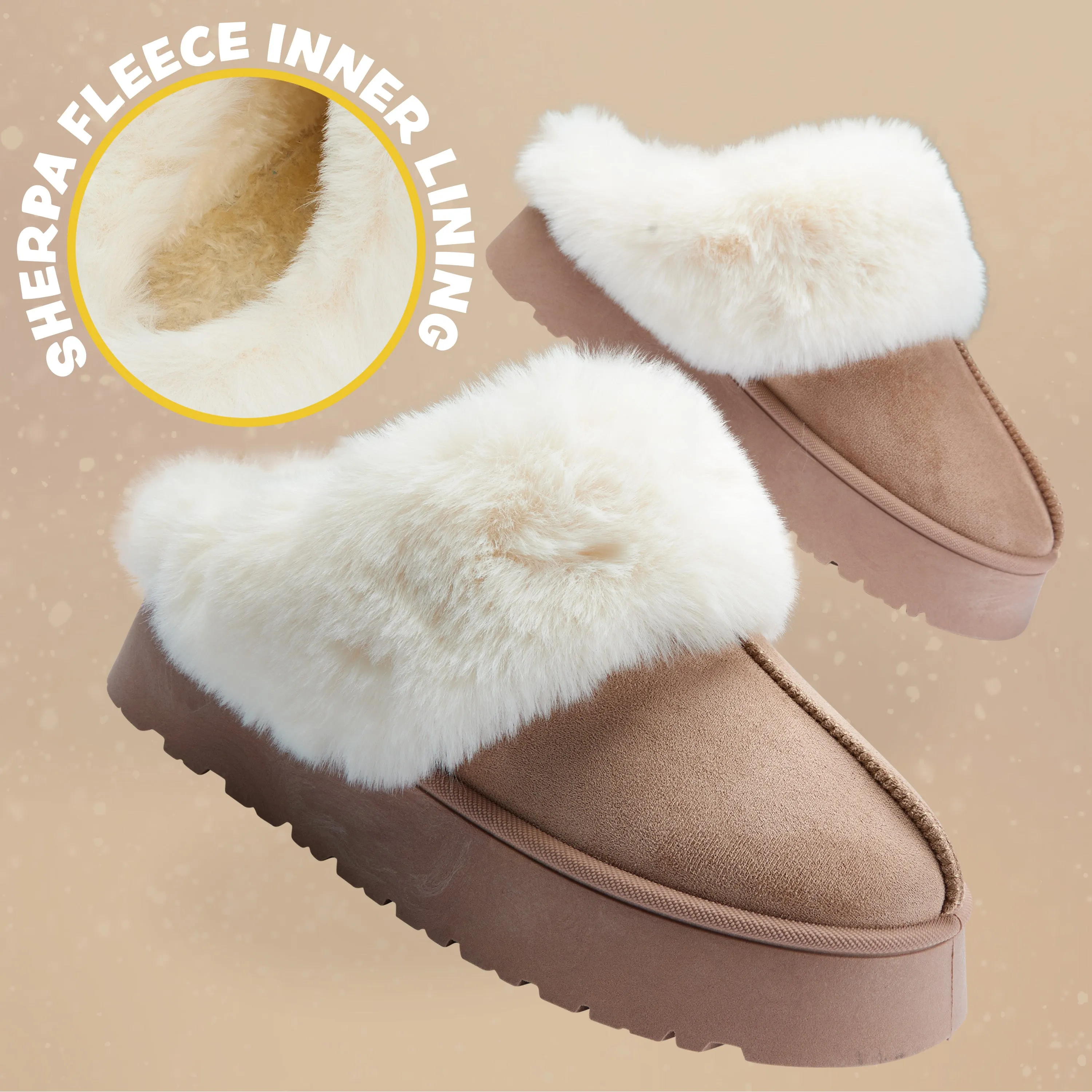 CityComfort Sherpa Lined Slippers,Slip-On House Shoes with Non Slip Sole - Gifts For Her