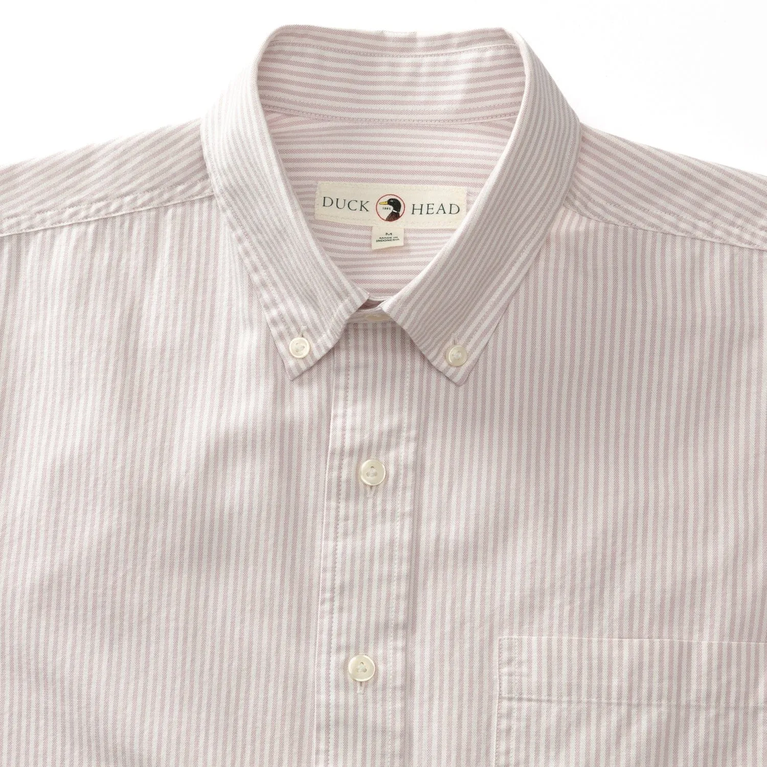 Collins Stripe Cotton Oxford Sport Shirt - Faded Peri