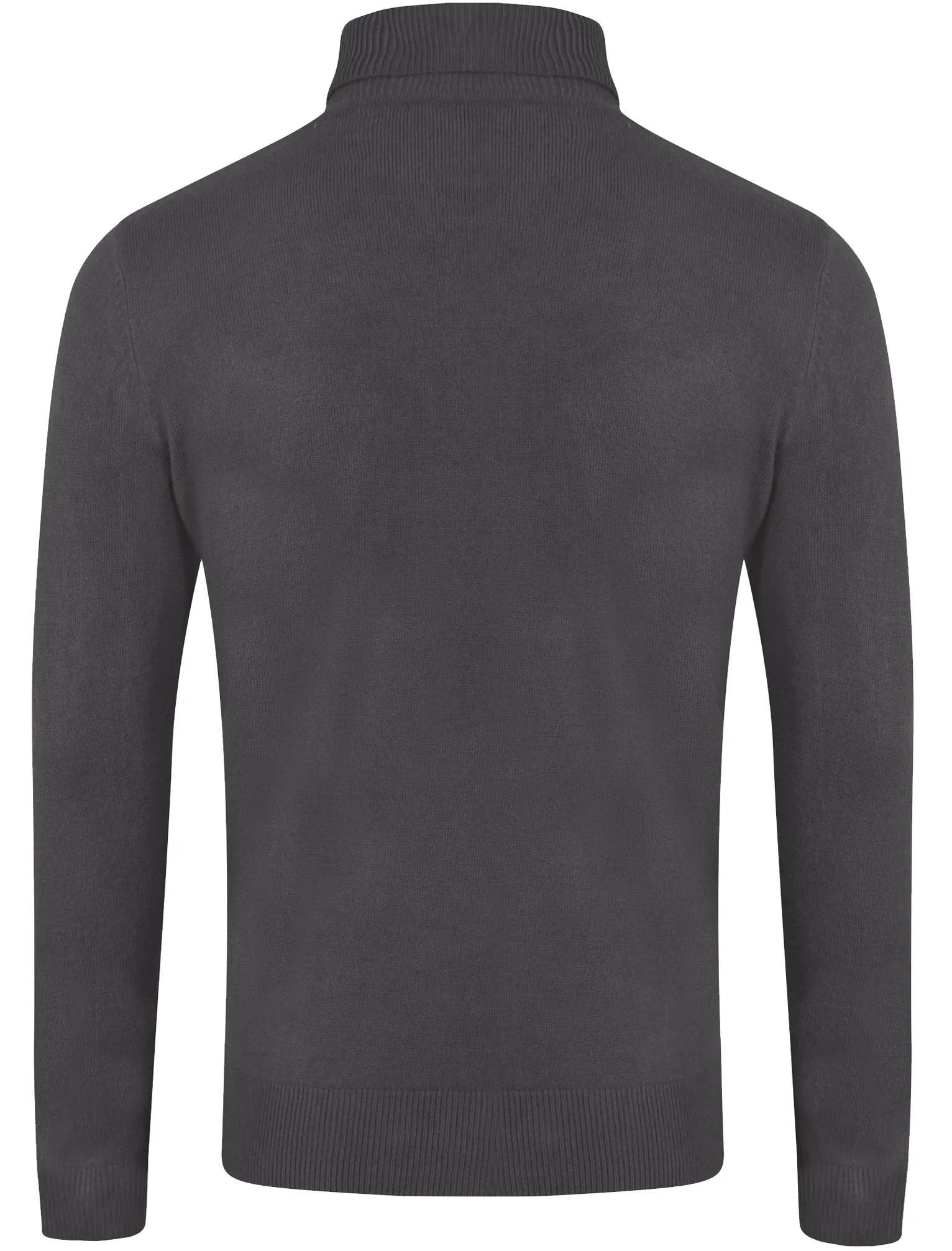 Craig Roll Neck Knitted Jumper in Charcoal - Kensington Eastside