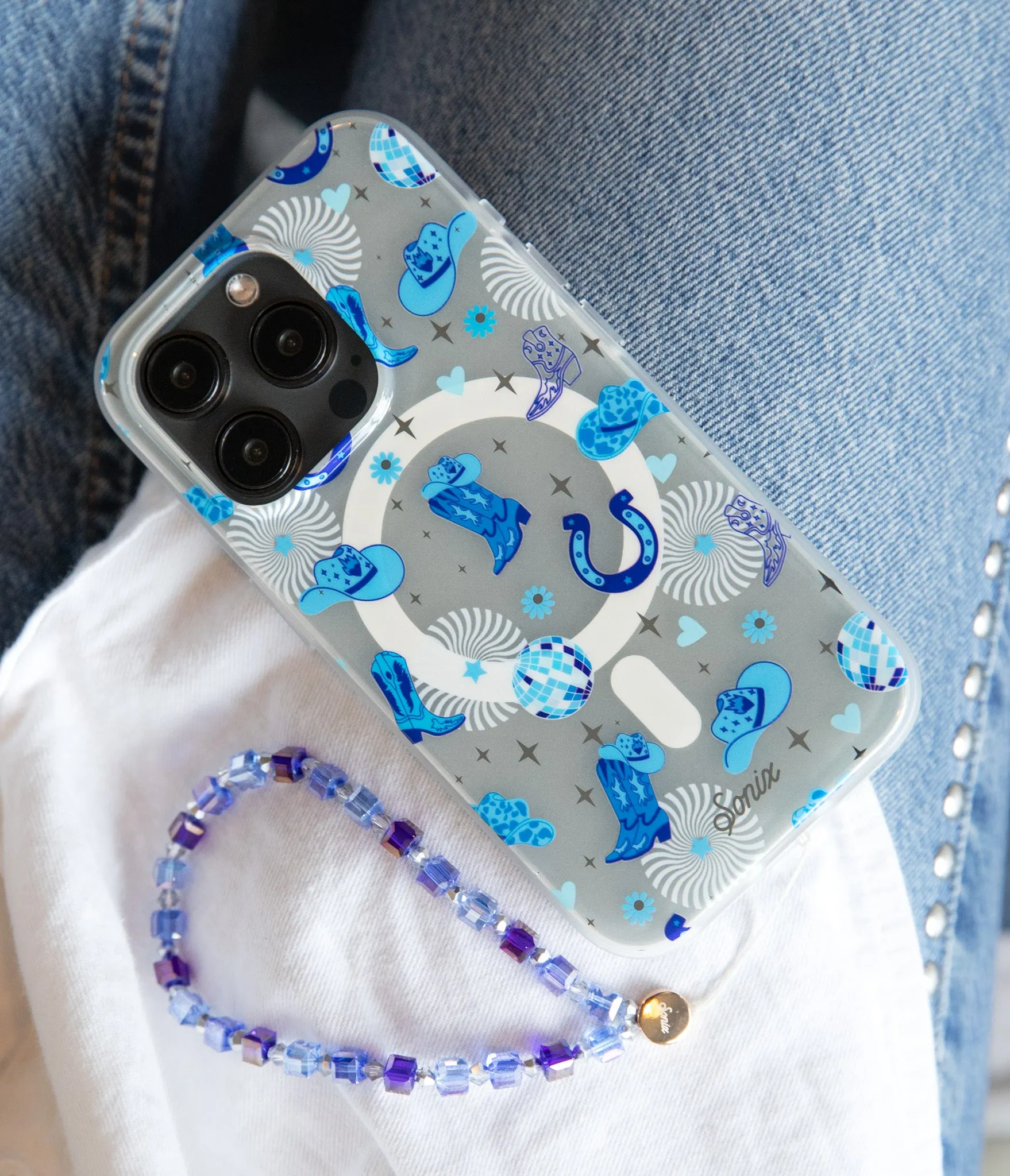 Disco Cowgirl Blue MagSafe® Compatible iPhone Case