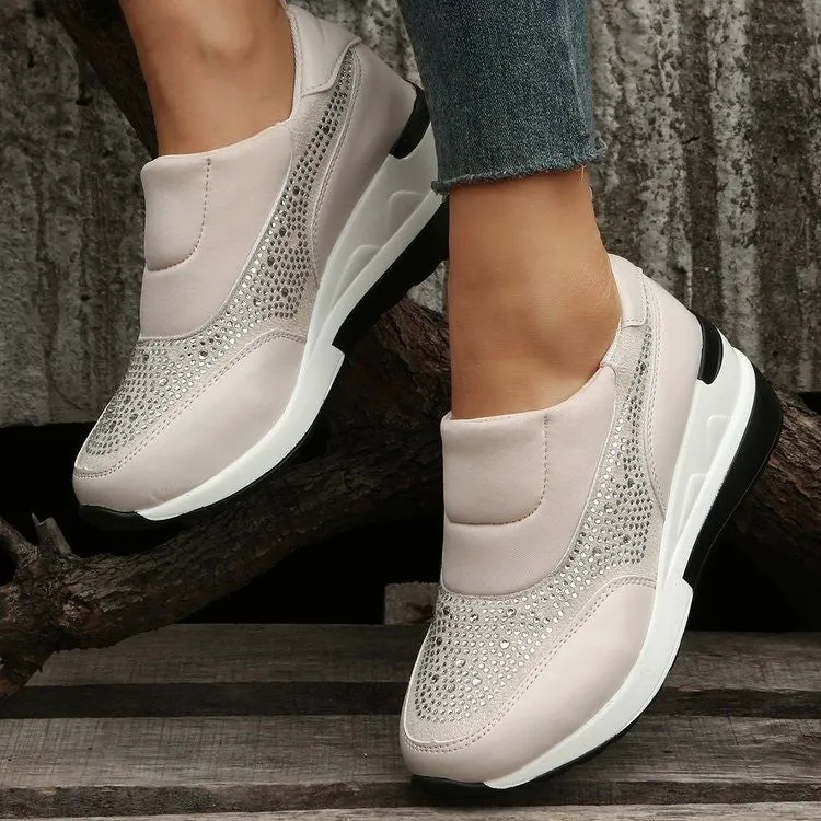 elveswallet Sequin wedge slip-on sneakers