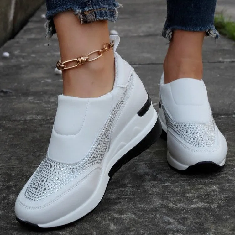 elveswallet Sequin wedge slip-on sneakers