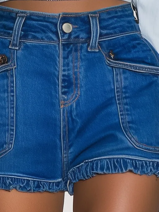 Fashionable Versatile Pocket Denim Shorts