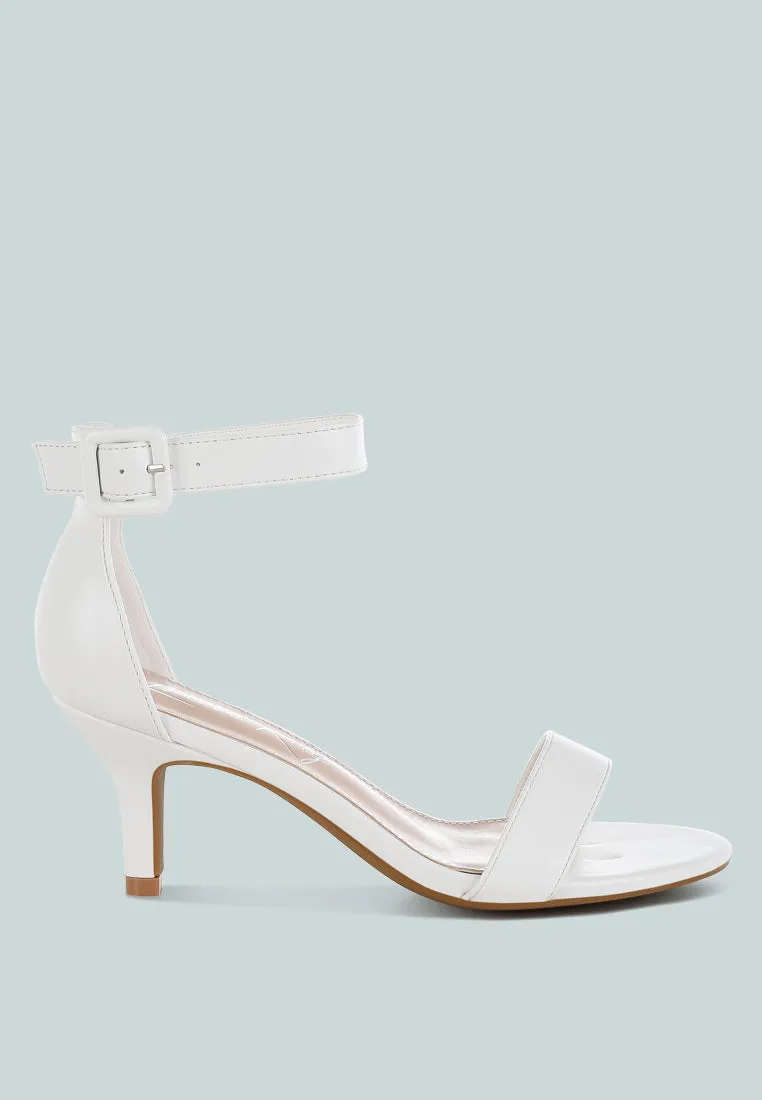 Feruda Faux Leather Kitten Heel Sandals