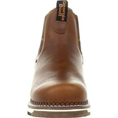 Georgia Men's AMP LT Wedge Chelsea Steel Toe WP Work Boot - Brown - GB00353