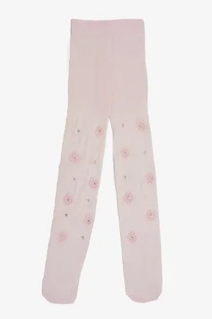 Girly Crystal Flowers Pantyhose