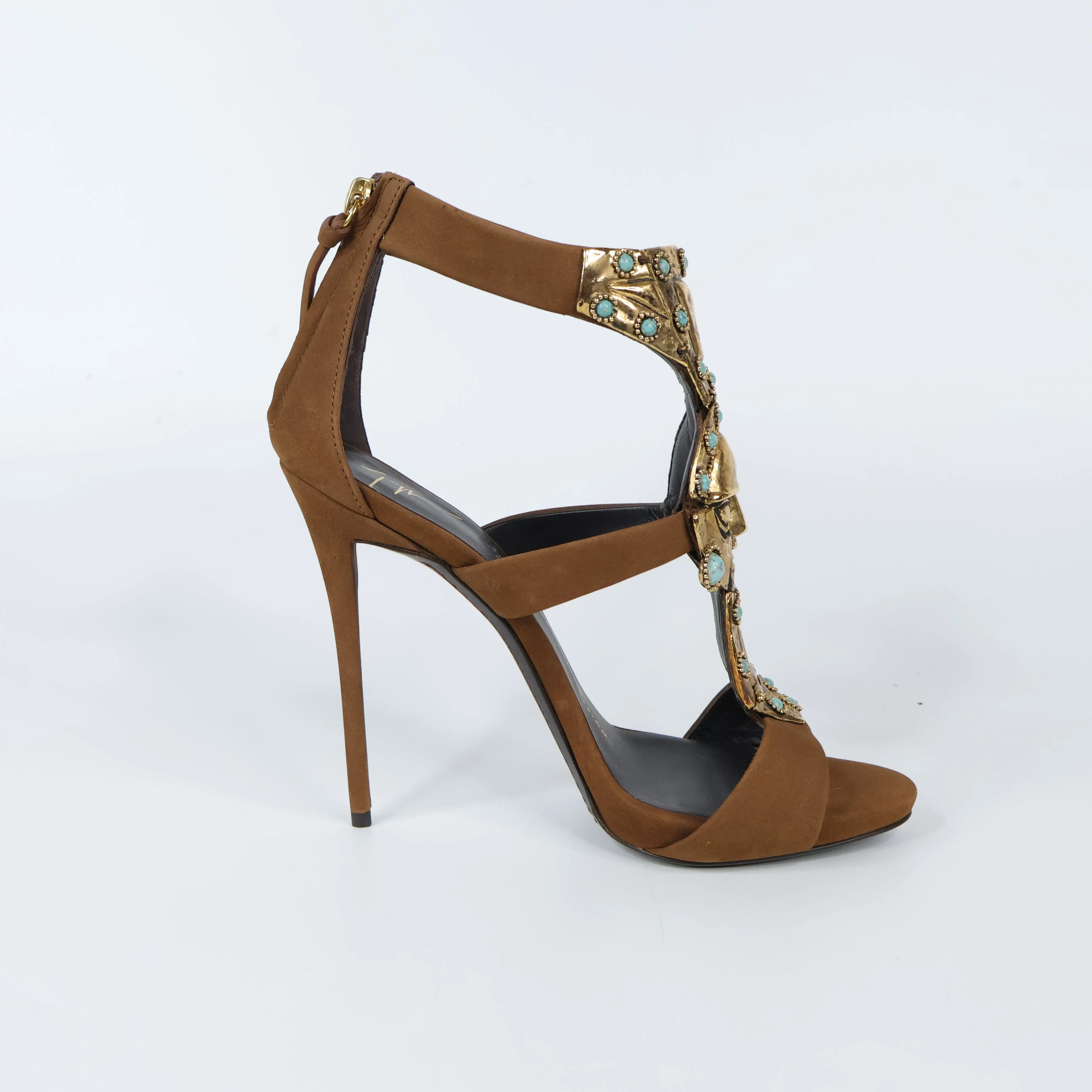 Giuseppe Zanotti Katun Jewel Suede Sandals 37.5