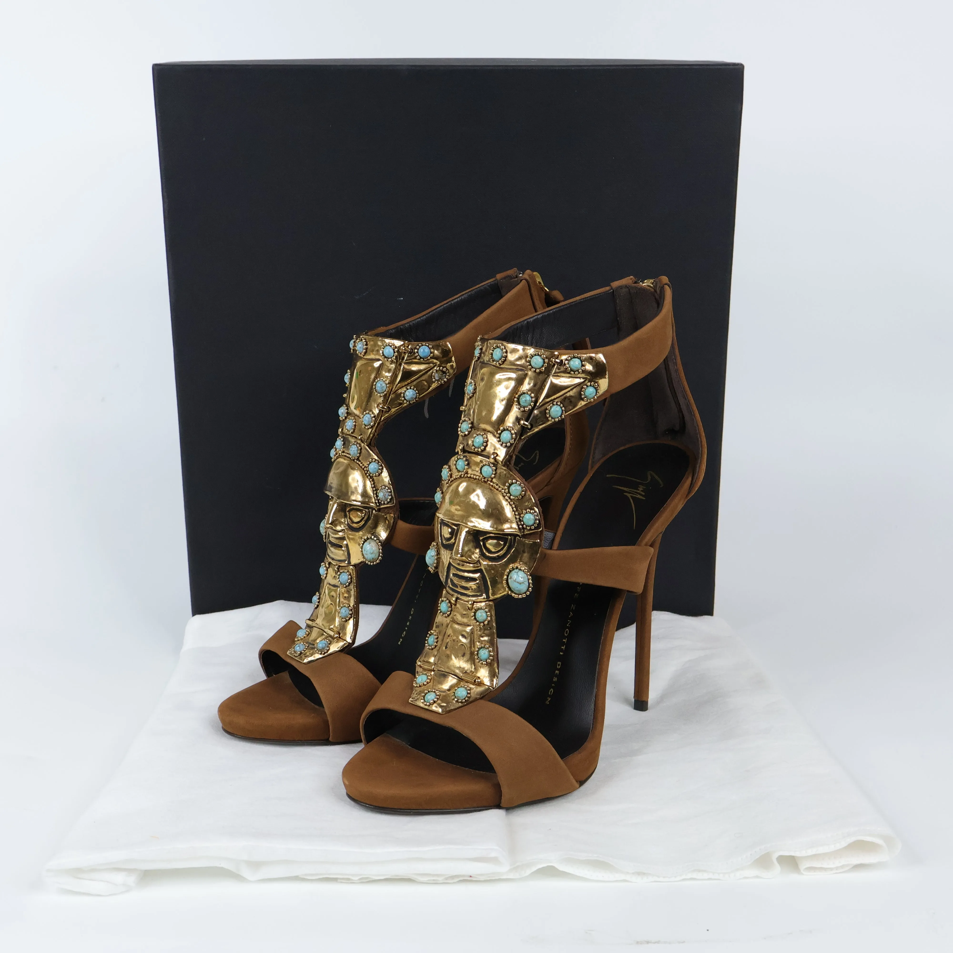 Giuseppe Zanotti Katun Jewel Suede Sandals 37.5