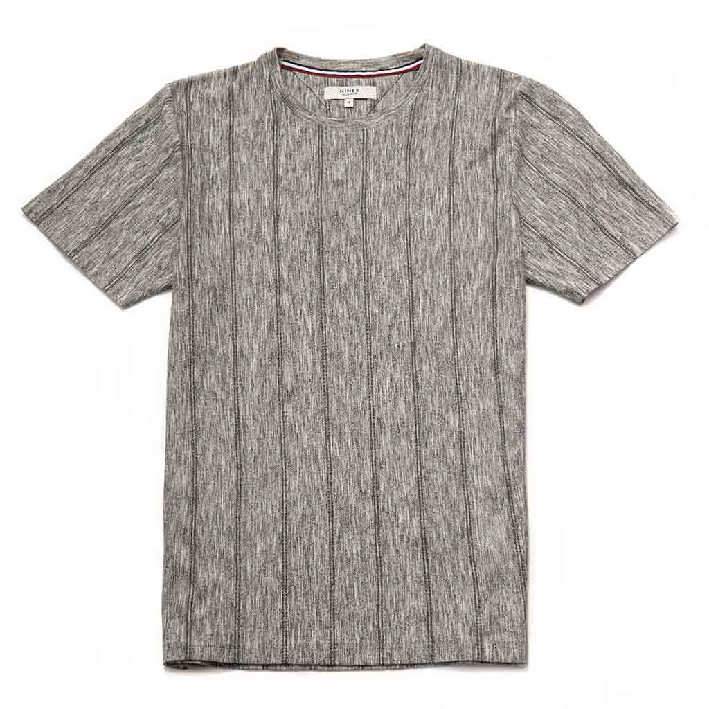 Harehill Jacquard Grey Stripe T-Shirt