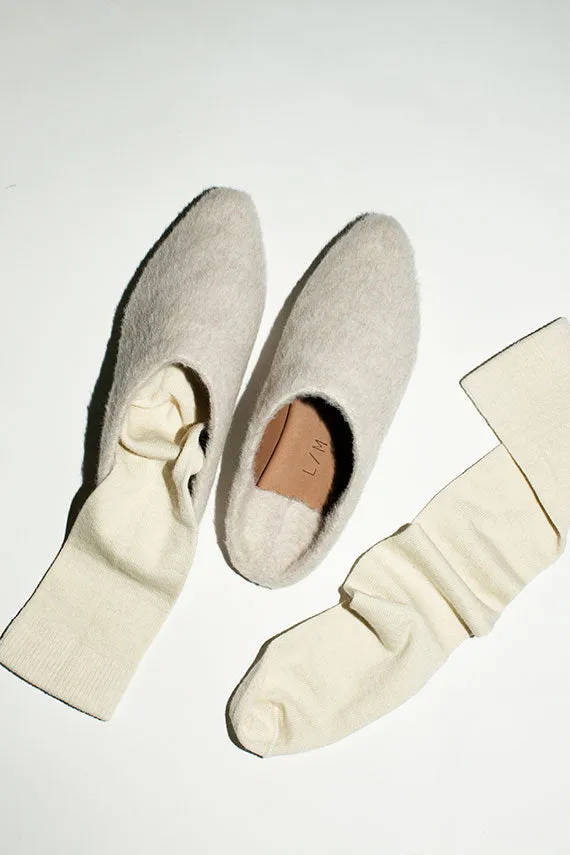 Hessian Brushed Fold Mule