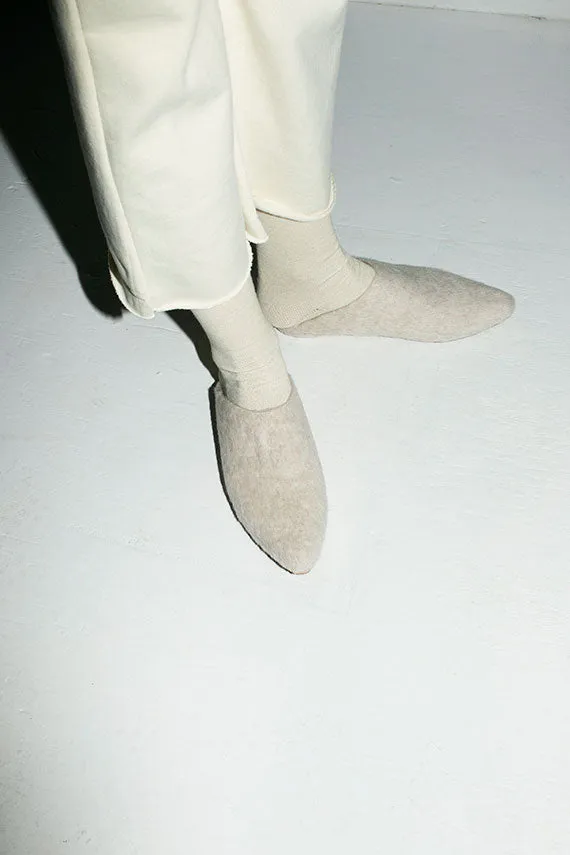 Hessian Brushed Fold Mule