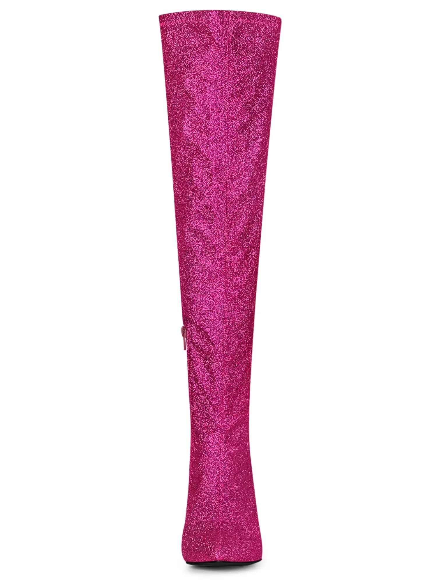 Hot Pink Stylish Glitter Over The Knee Boots