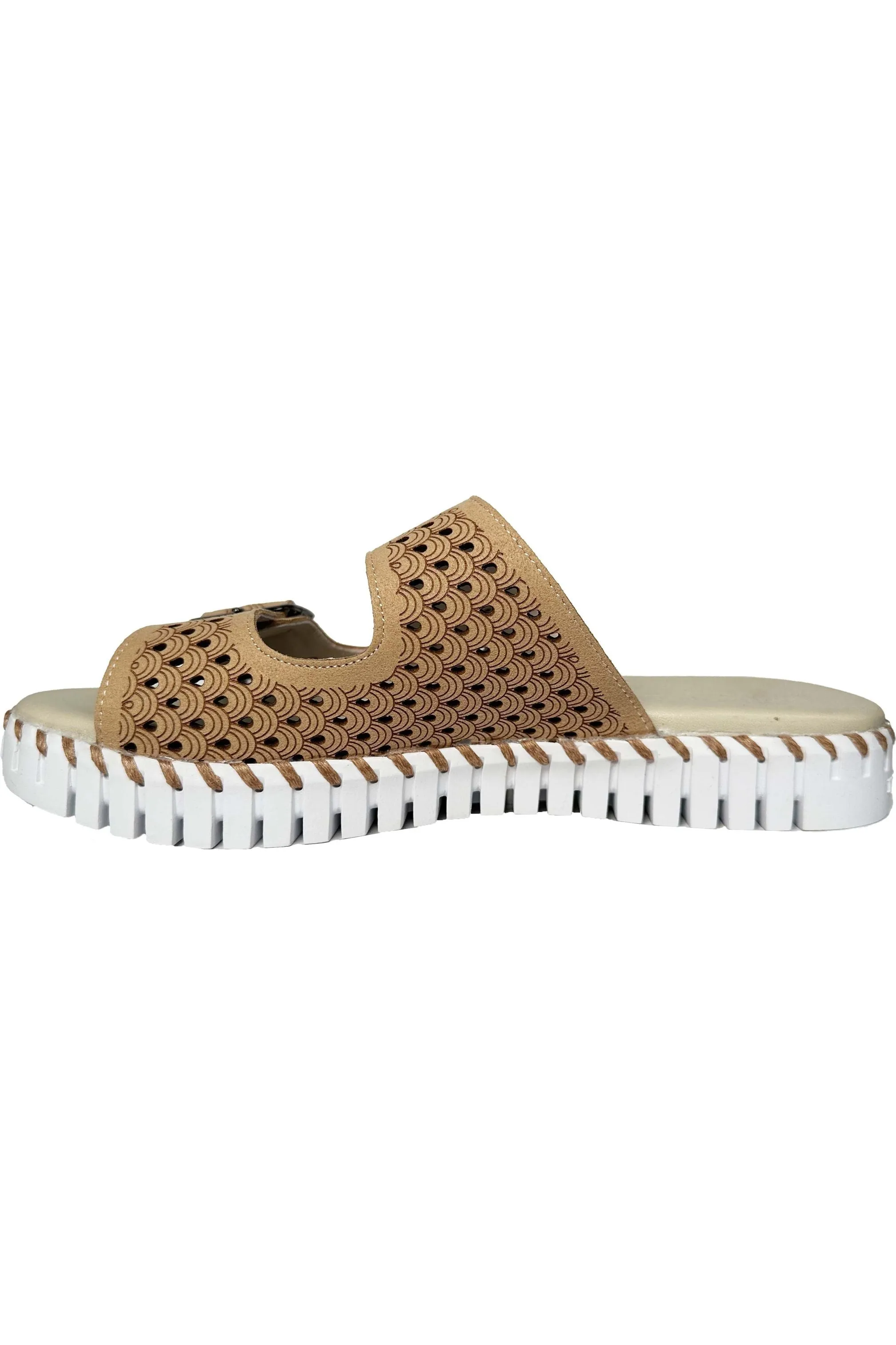 Ilse Jacobsen Hornbæk Tulip 1176LC Double Band Sandals | Latte 110A | Clearance Final Sale