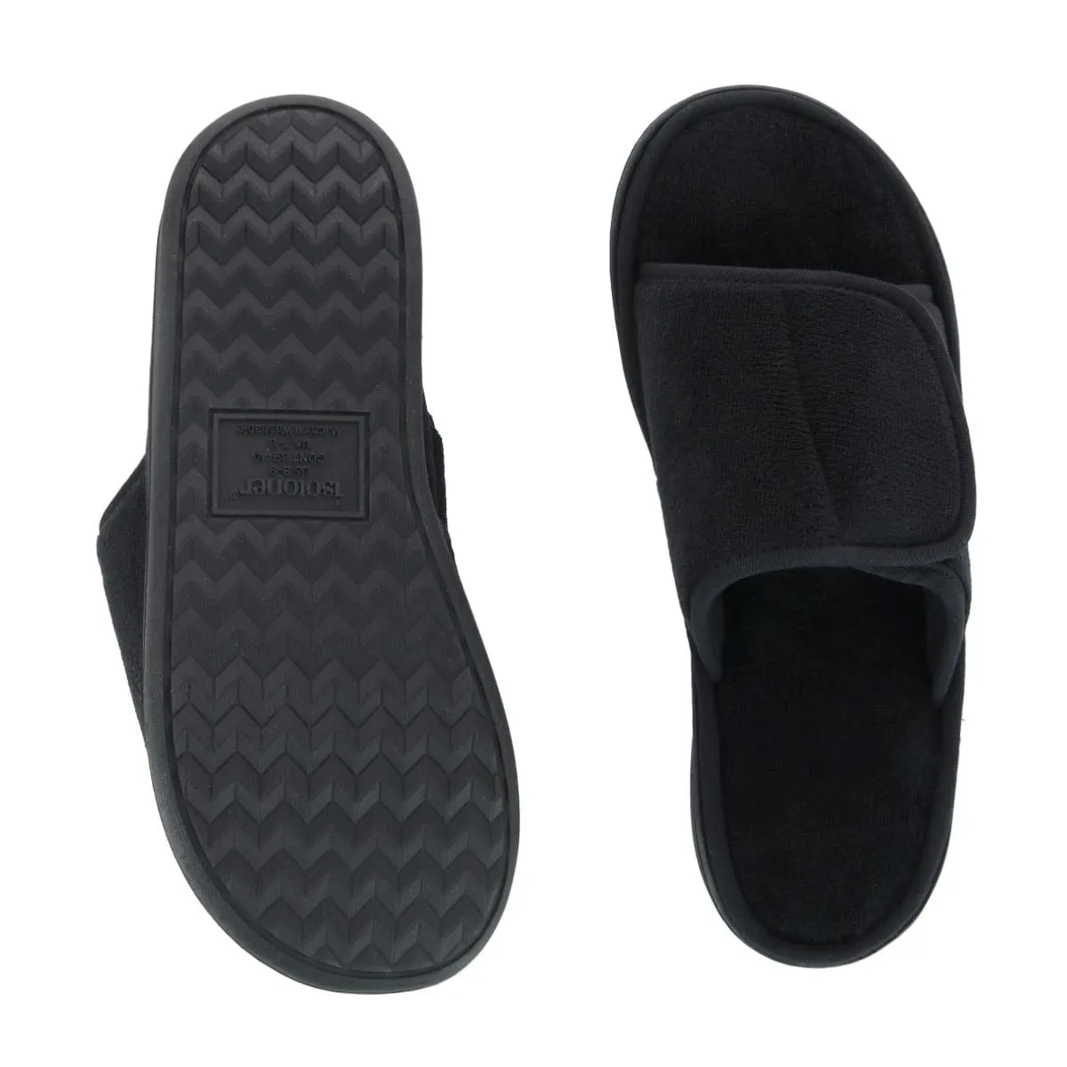 Isotoner Men's Microterry Trevor Adjustable Slide Slipper