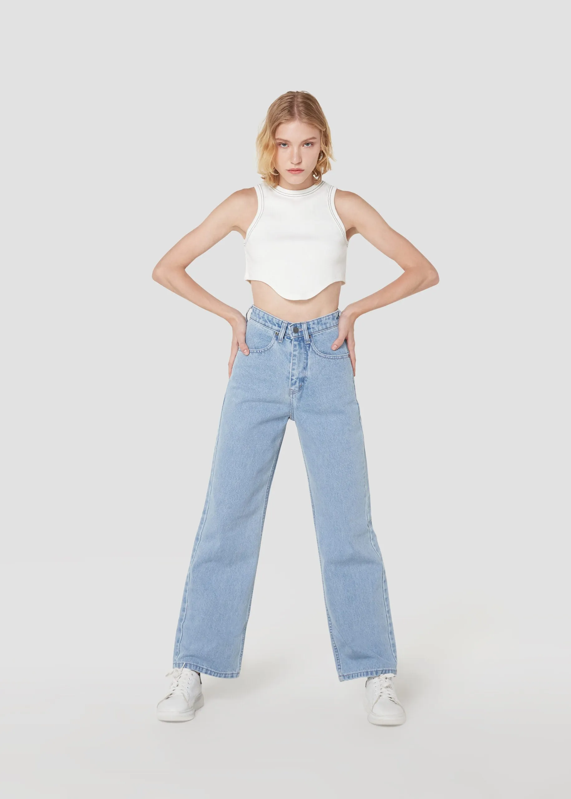 Jack Russel - Women Jeans - Klassik JF-115/LB Straight Fit Light Blue High Waisted