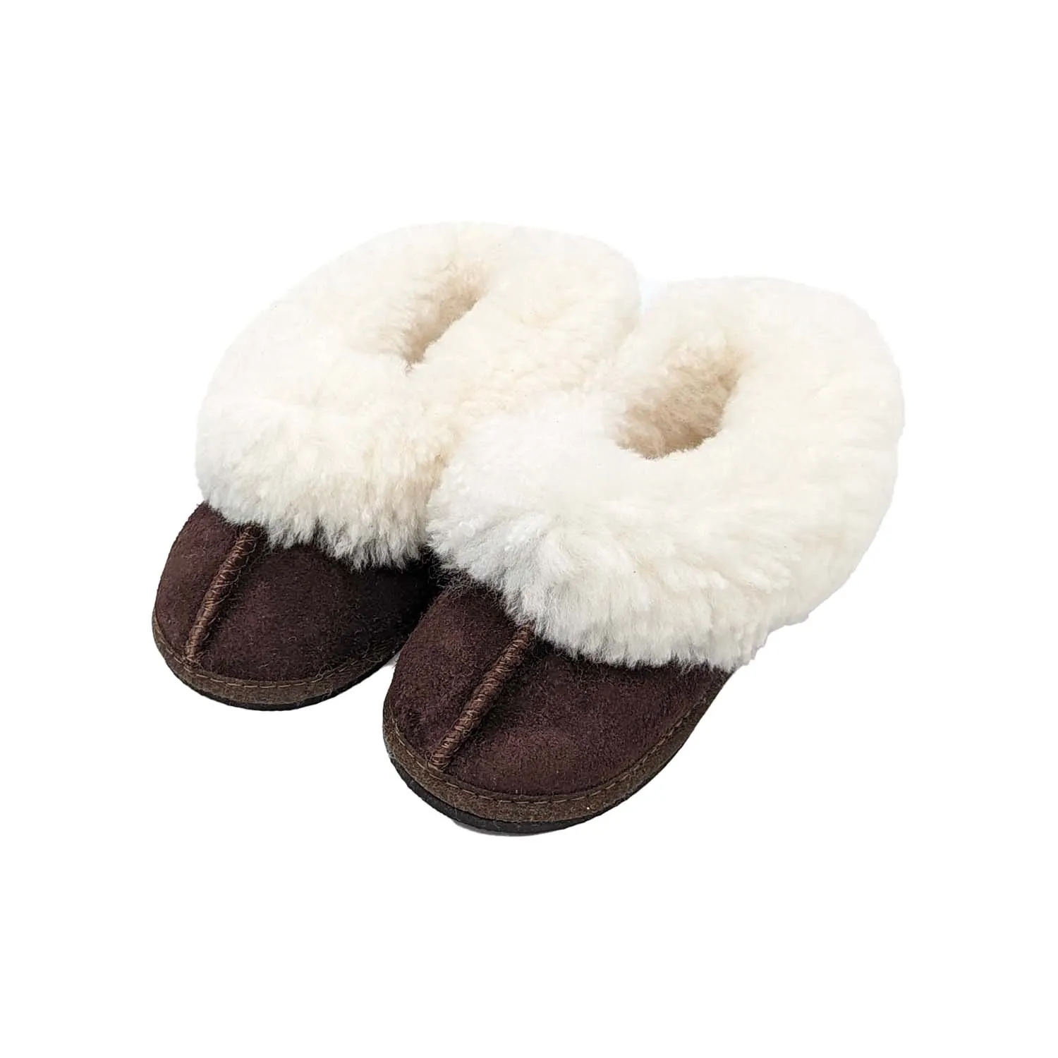 KARU Kids Cosy Sheepskin Slippers - Choc Brown