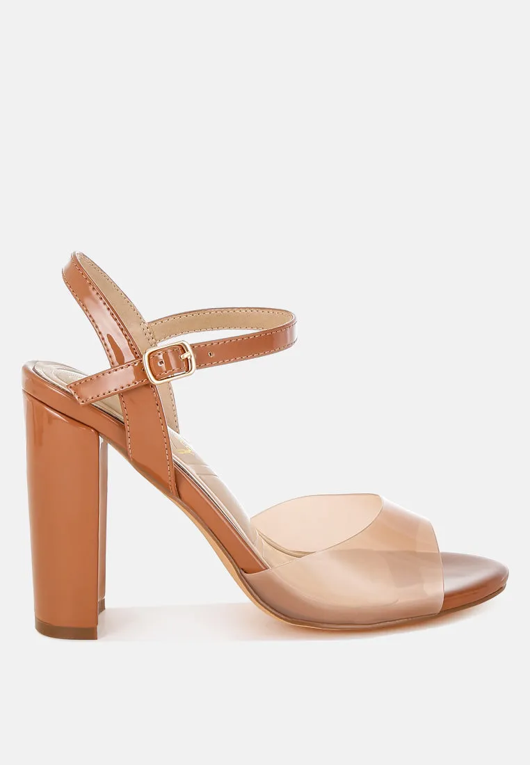 Kessel Tinted Clear Strap Block Heel Sandals