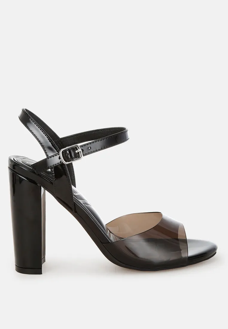 Kessel Tinted Clear Strap Block Heel Sandals