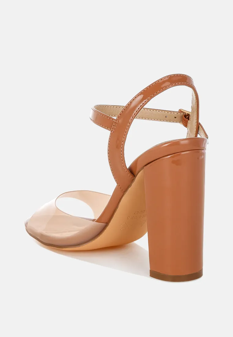 Kessel Tinted Clear Strap Block Heel Sandals