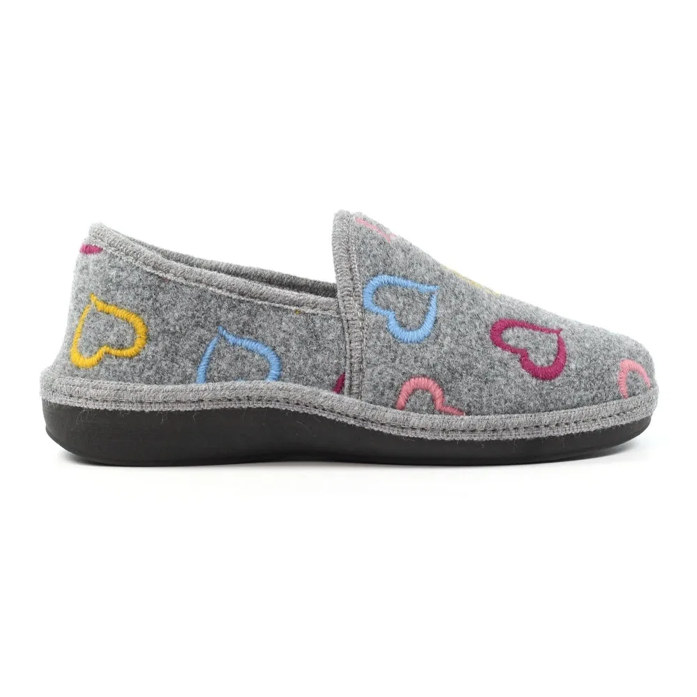 Ladies Bedroom Slippers Grey Lunar Soft Insoles Joyful