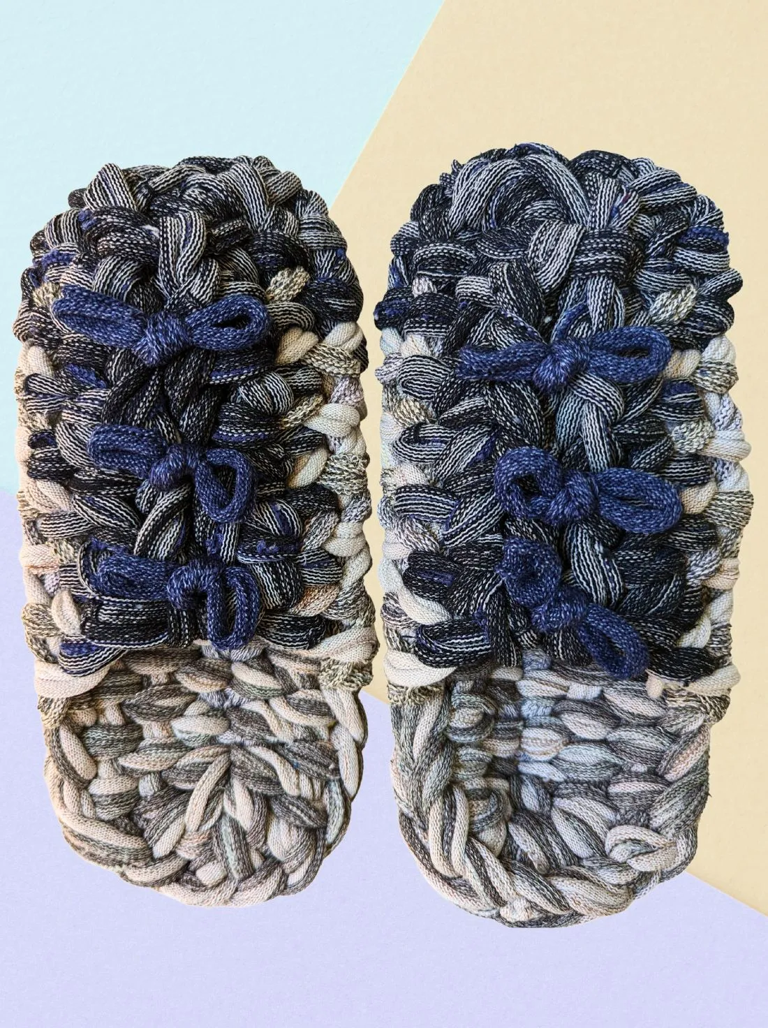 Large | Knit up-cycle slippers 2023-L31 [Large]