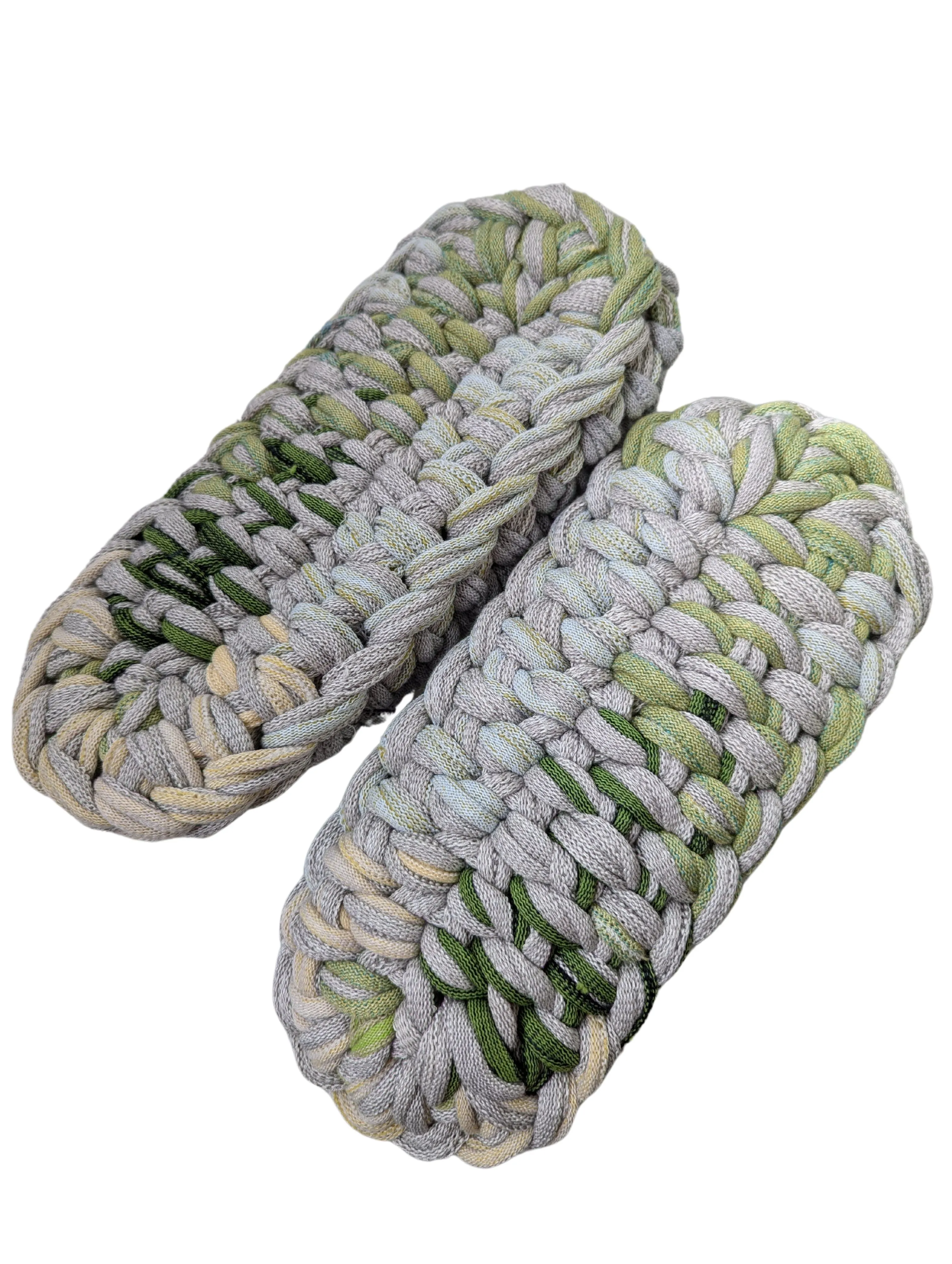 Large | Knit up-cycle slippers 2024-L123 [Large]