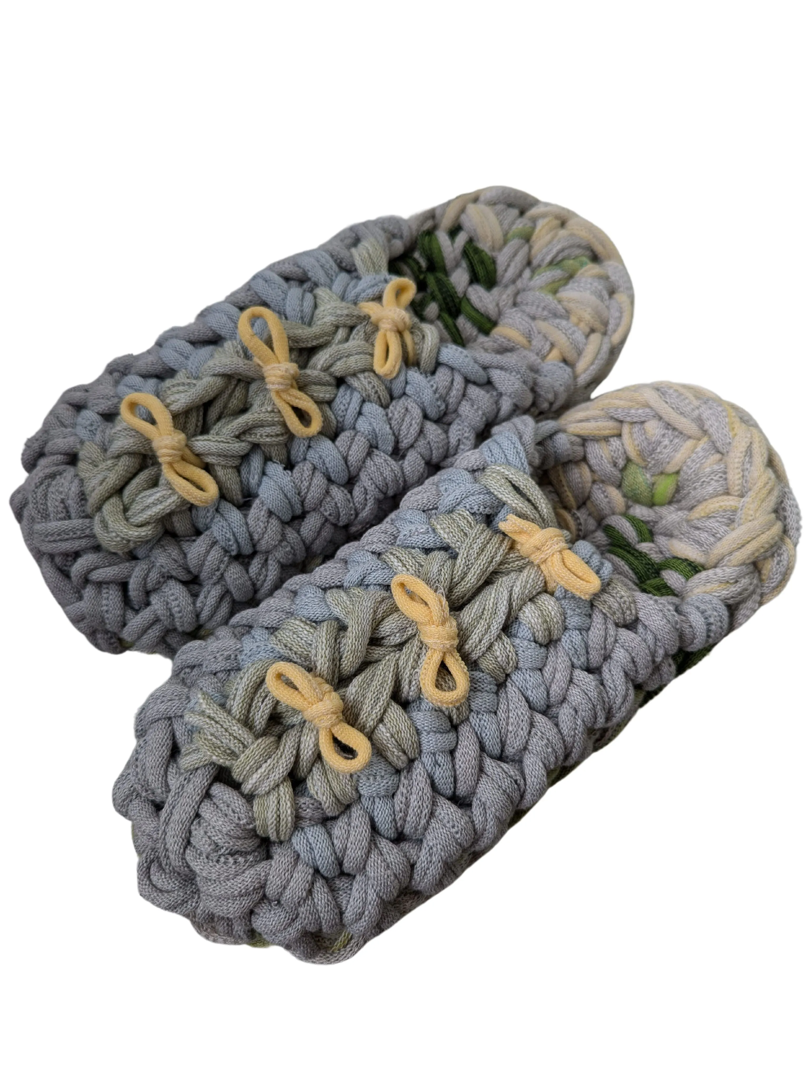 Large | Knit up-cycle slippers 2024-L123 [Large]