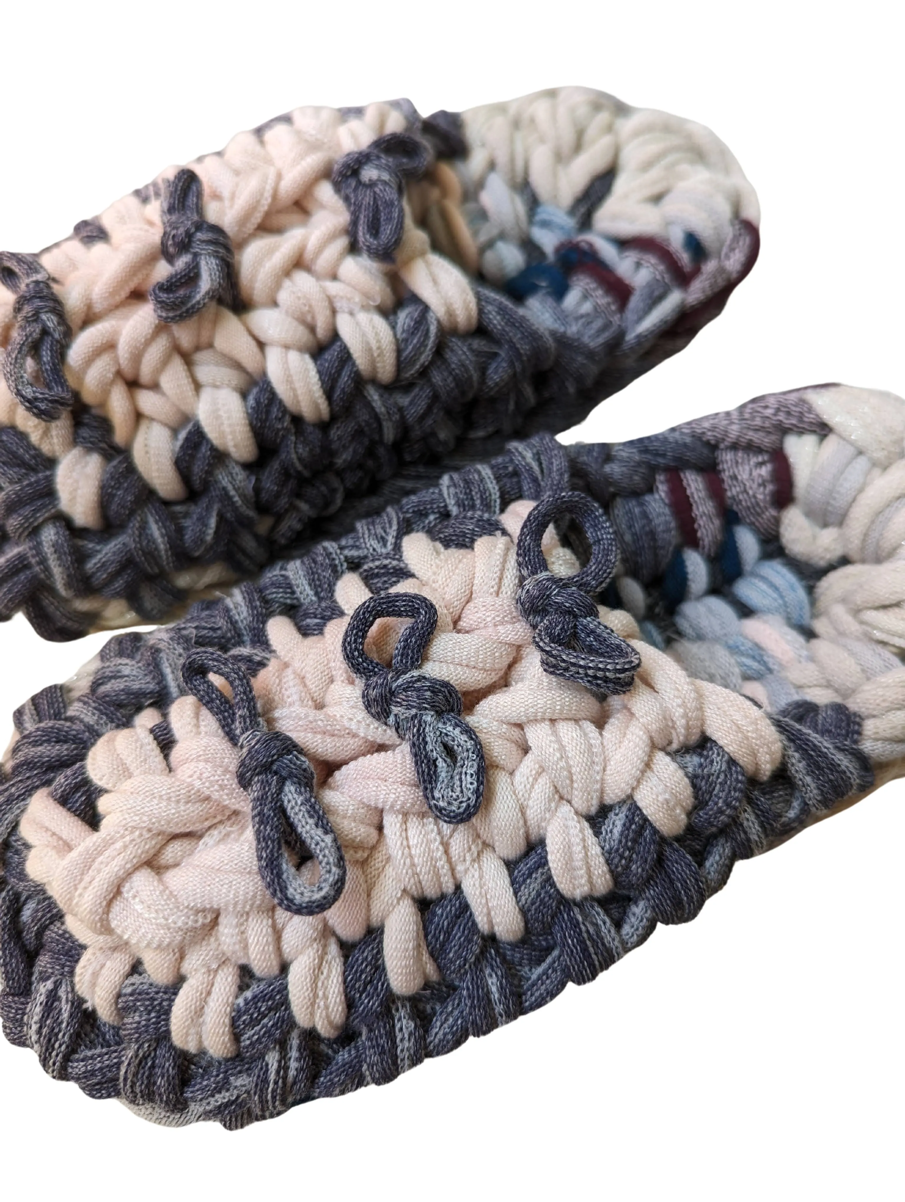 Large | Knit up-cycle slippers 2024-L63 [Large]