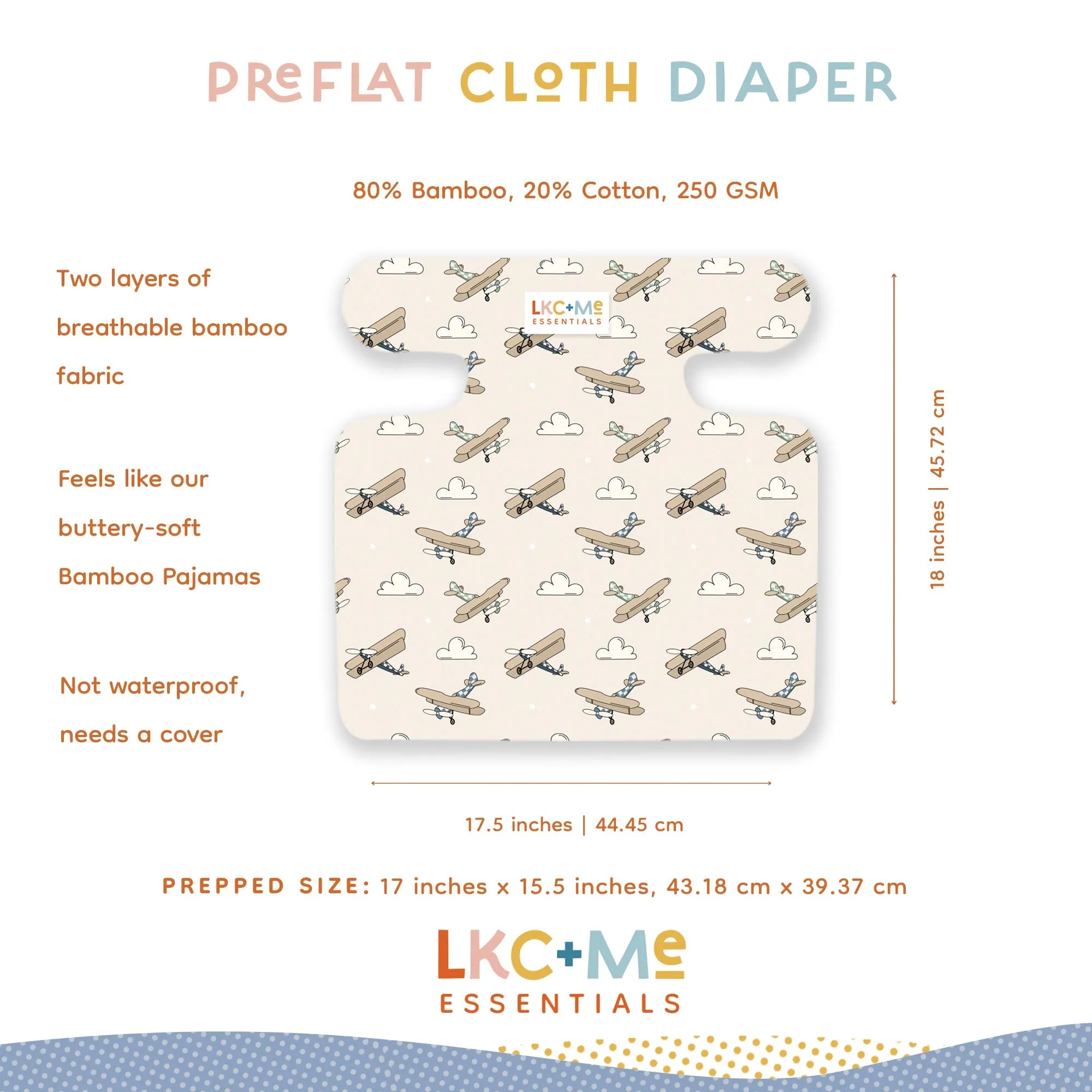 LKC Me One-Size Cloth Diaper Preflat (Insert) - Little Stinker