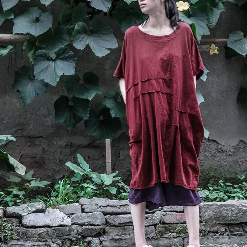 Loose Cotton Linen Tunic Dress | Lotus