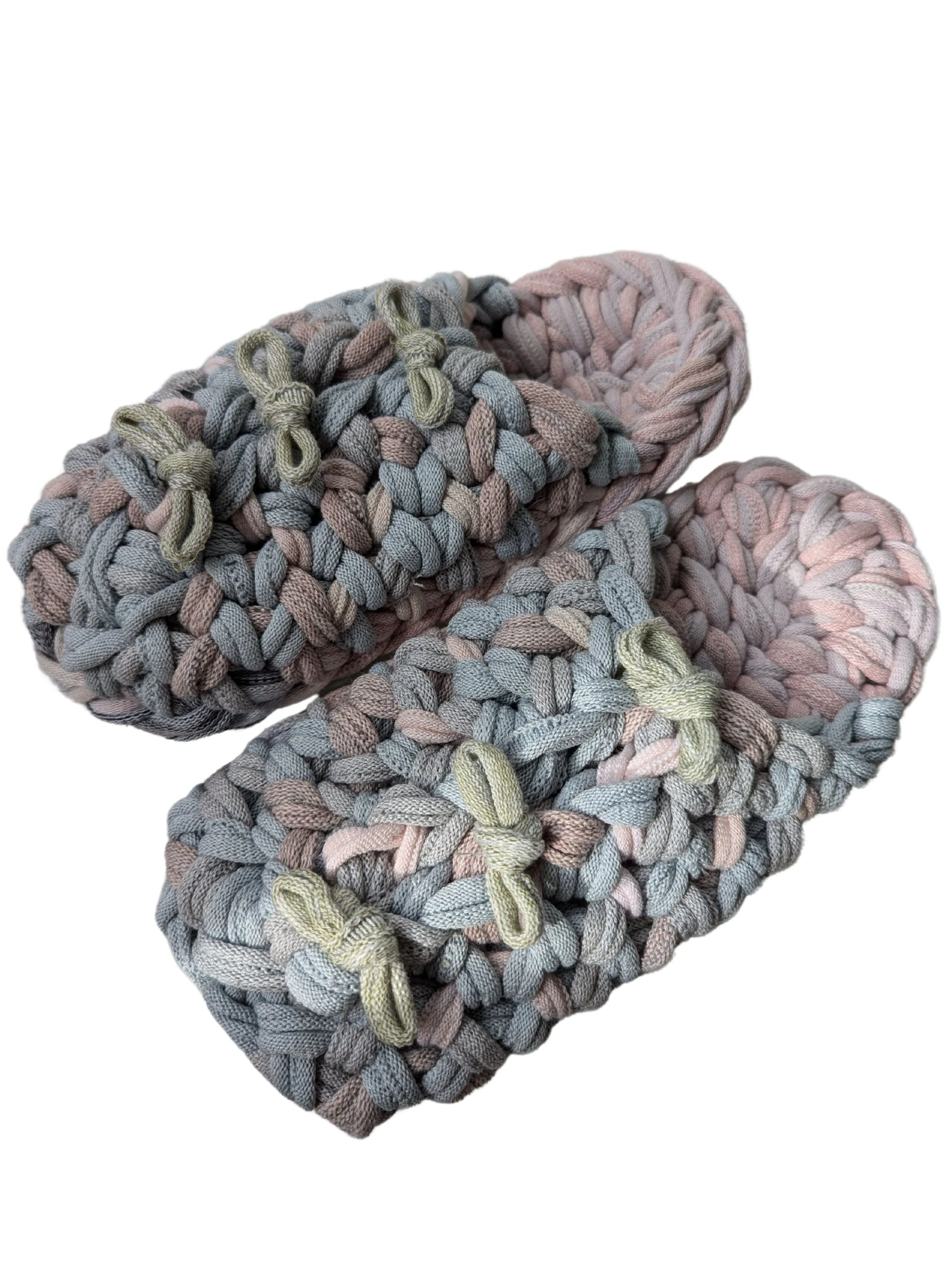 Medium | Knit up-cycle slippers 2024-M113 [Medium]