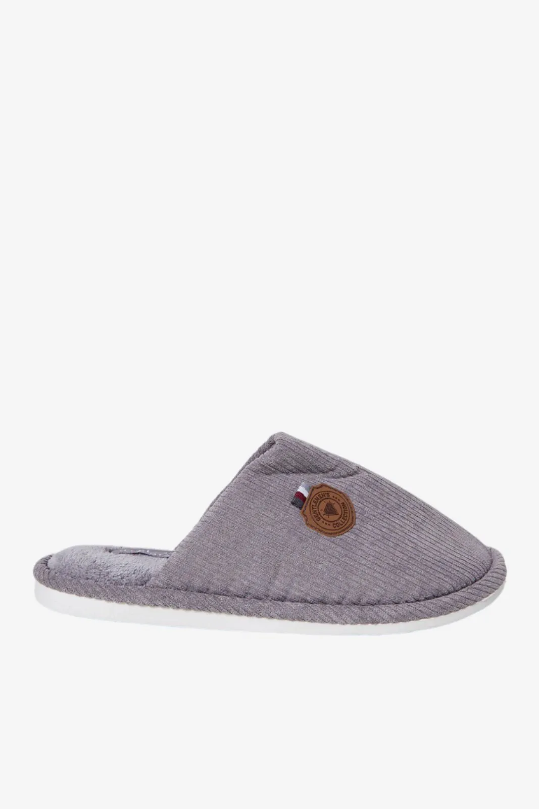 Men Grey Textured Mule Slipper