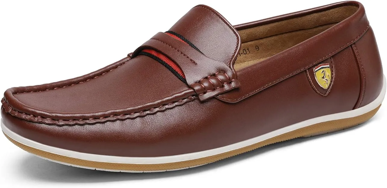 Men's Italian Style Tan Vegan Leather Moccasin Loafers