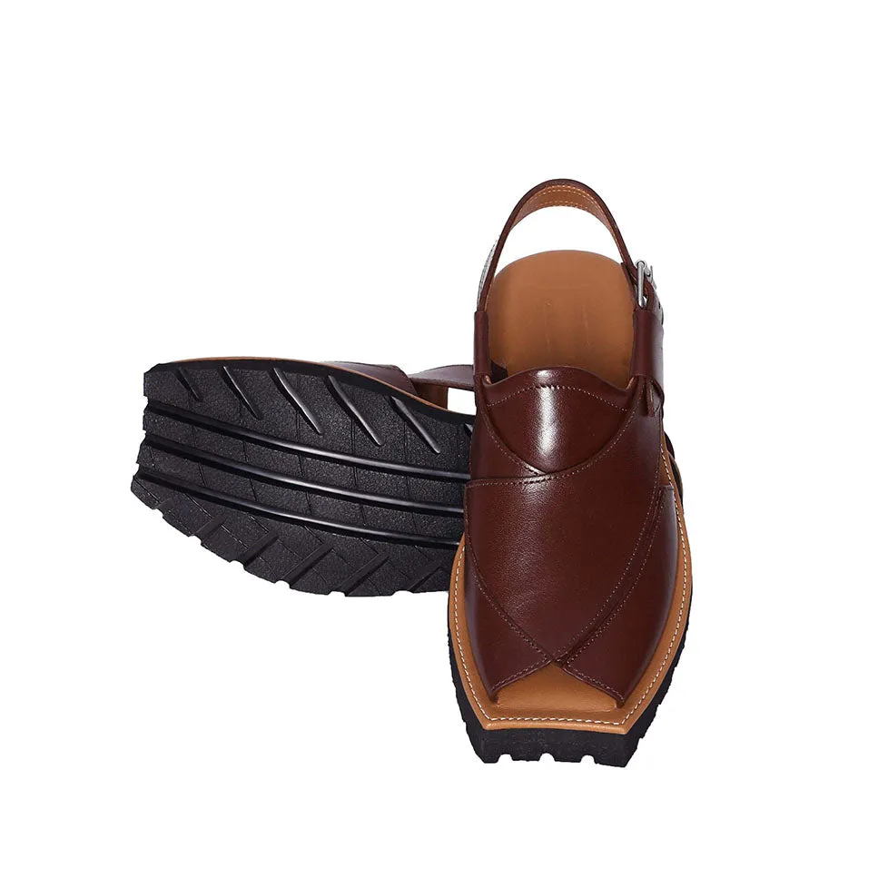 Mikaal C2 Mens Cowhide Rugged Leather Sandals Peshawari Chappal