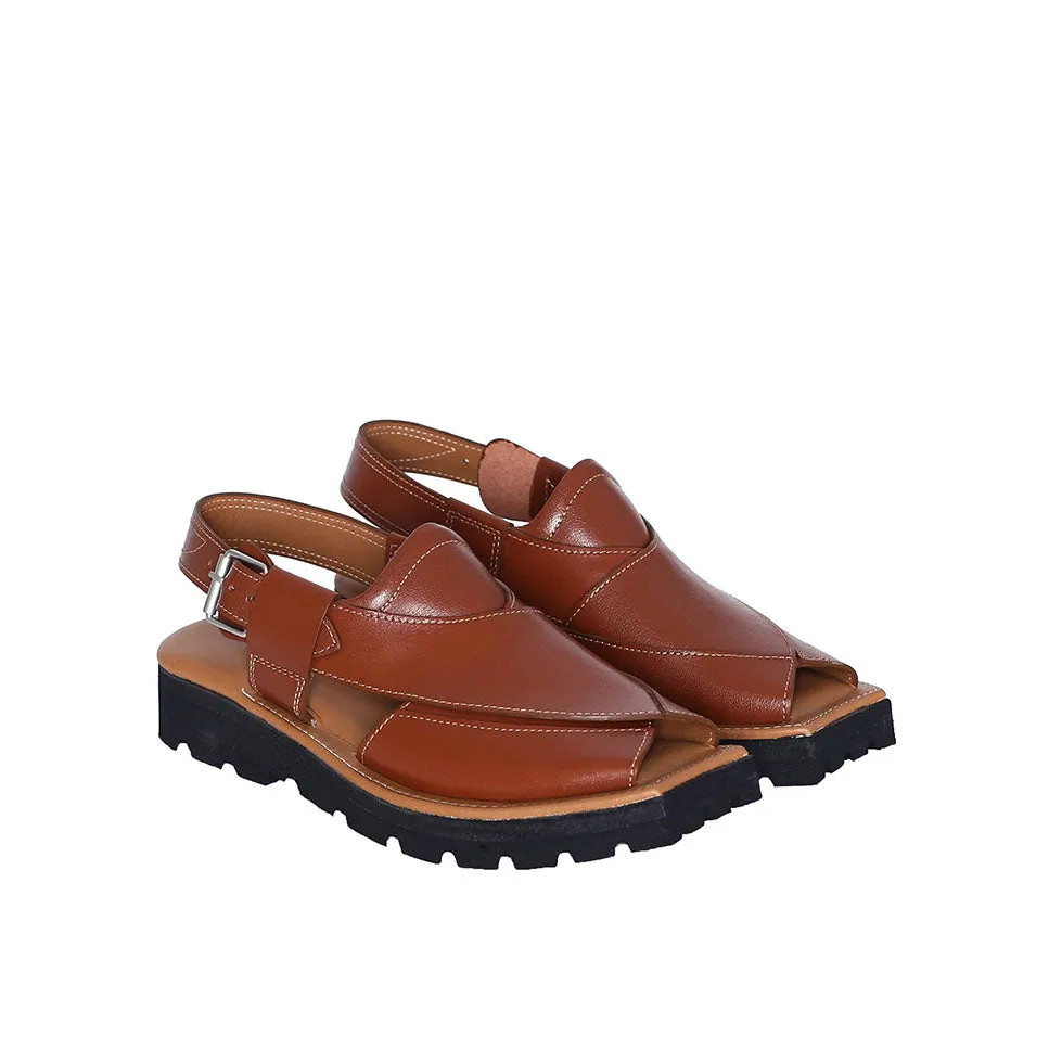 Mikaal C2 Mens Cowhide Rugged Leather Sandals Peshawari Chappal