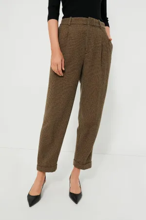 Olive Glen Check Cropped Trouser