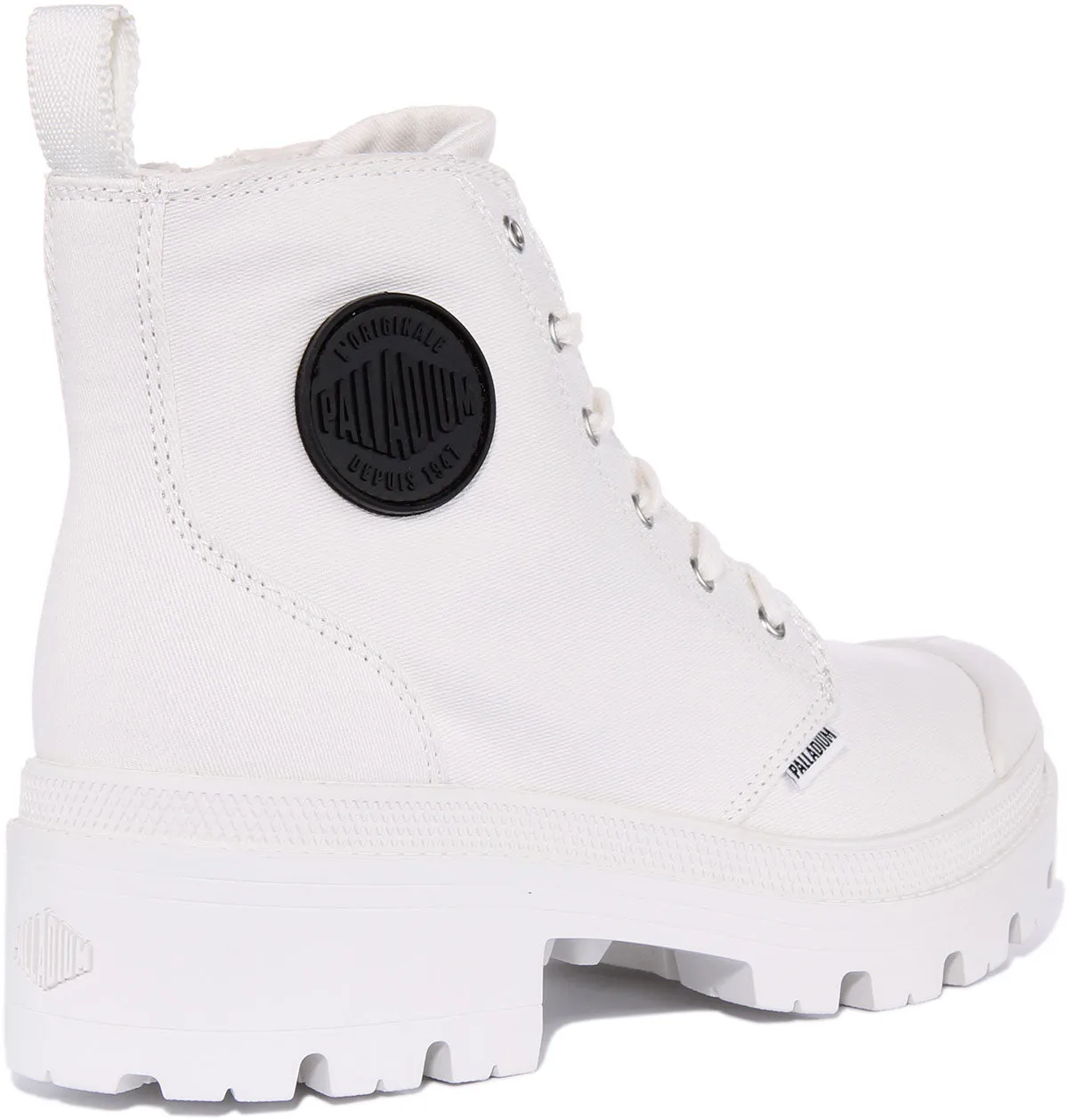 Palladium Pallabase Twill In White For Women