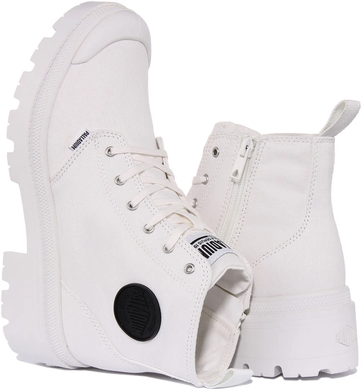 Palladium Pallabase Twill In White For Women