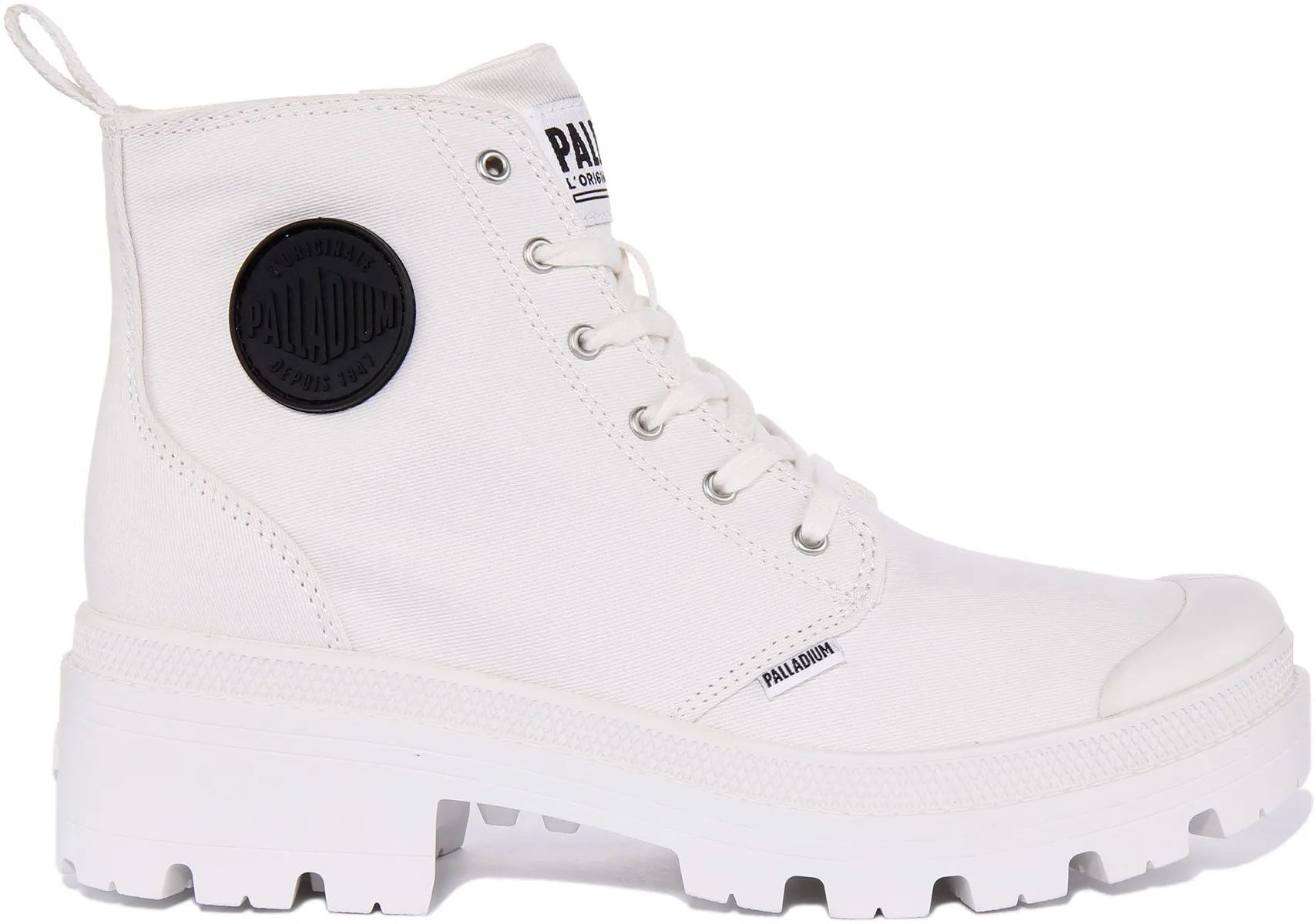 Palladium Pallabase Twill In White For Women