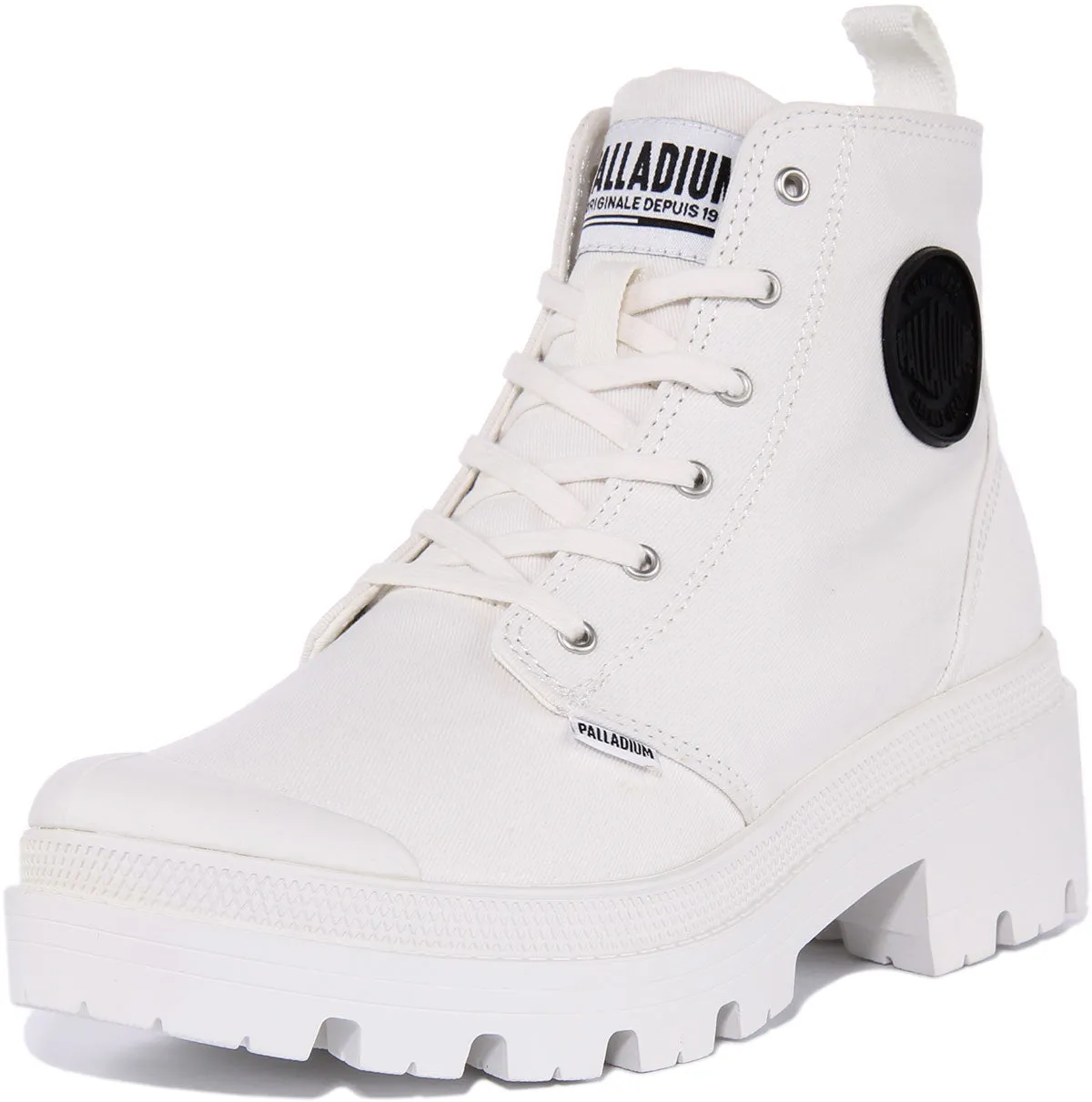 Palladium Pallabase Twill In White For Women