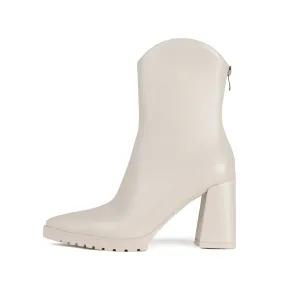 RAID Alizaa Block Heeled Ankle Boots in Off White