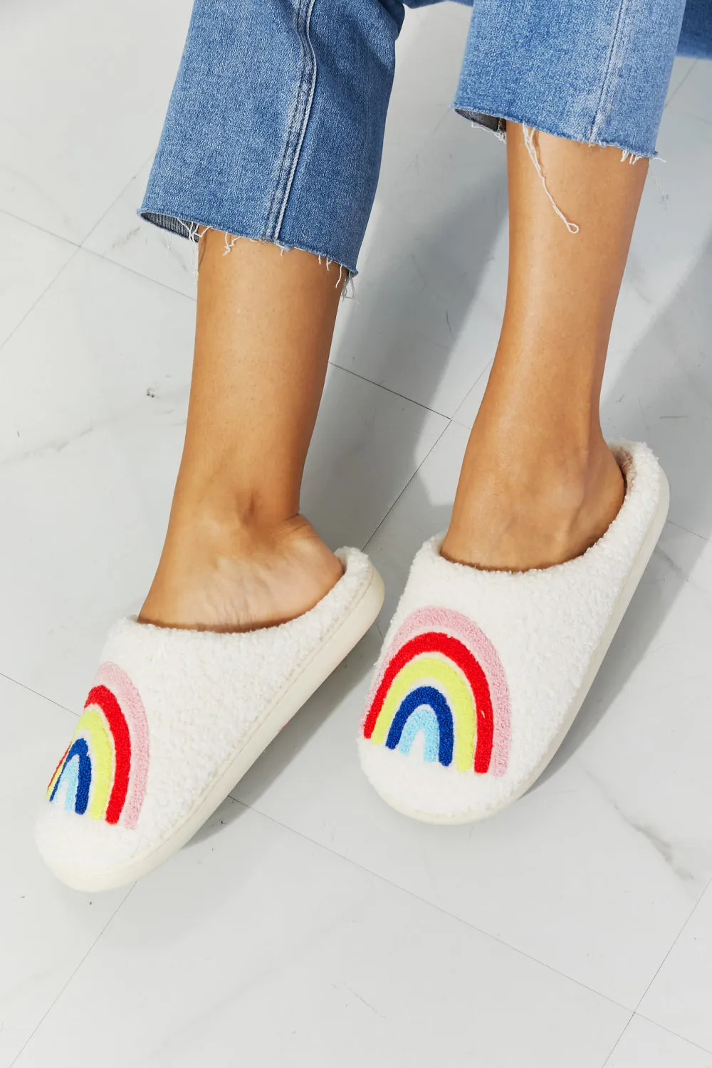 Rainbow Plush Slippers