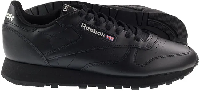 Reebok Trainers Mens Classic Black Pure Grey